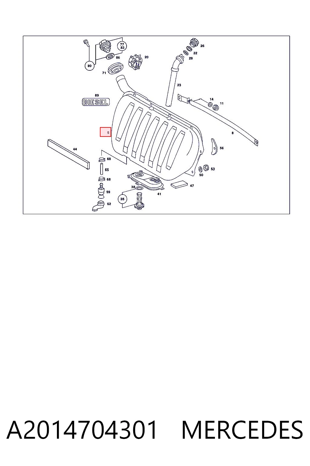 Depósito de combustible MERCEDES A2014704301