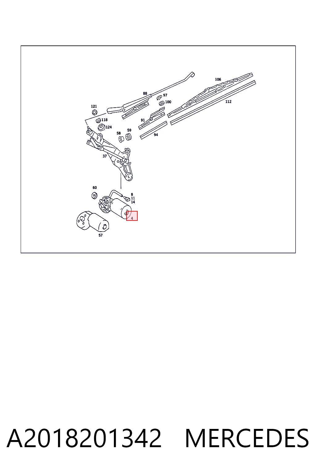 Motor del limpiaparabrisas para Mercedes C  (W201)