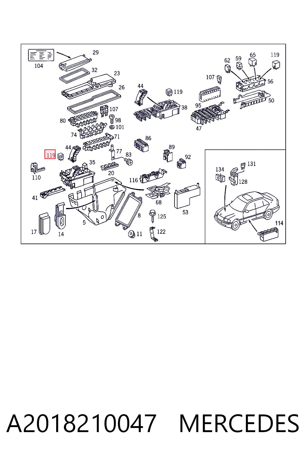 A2018210047 Mercedes Intermitente de espejo