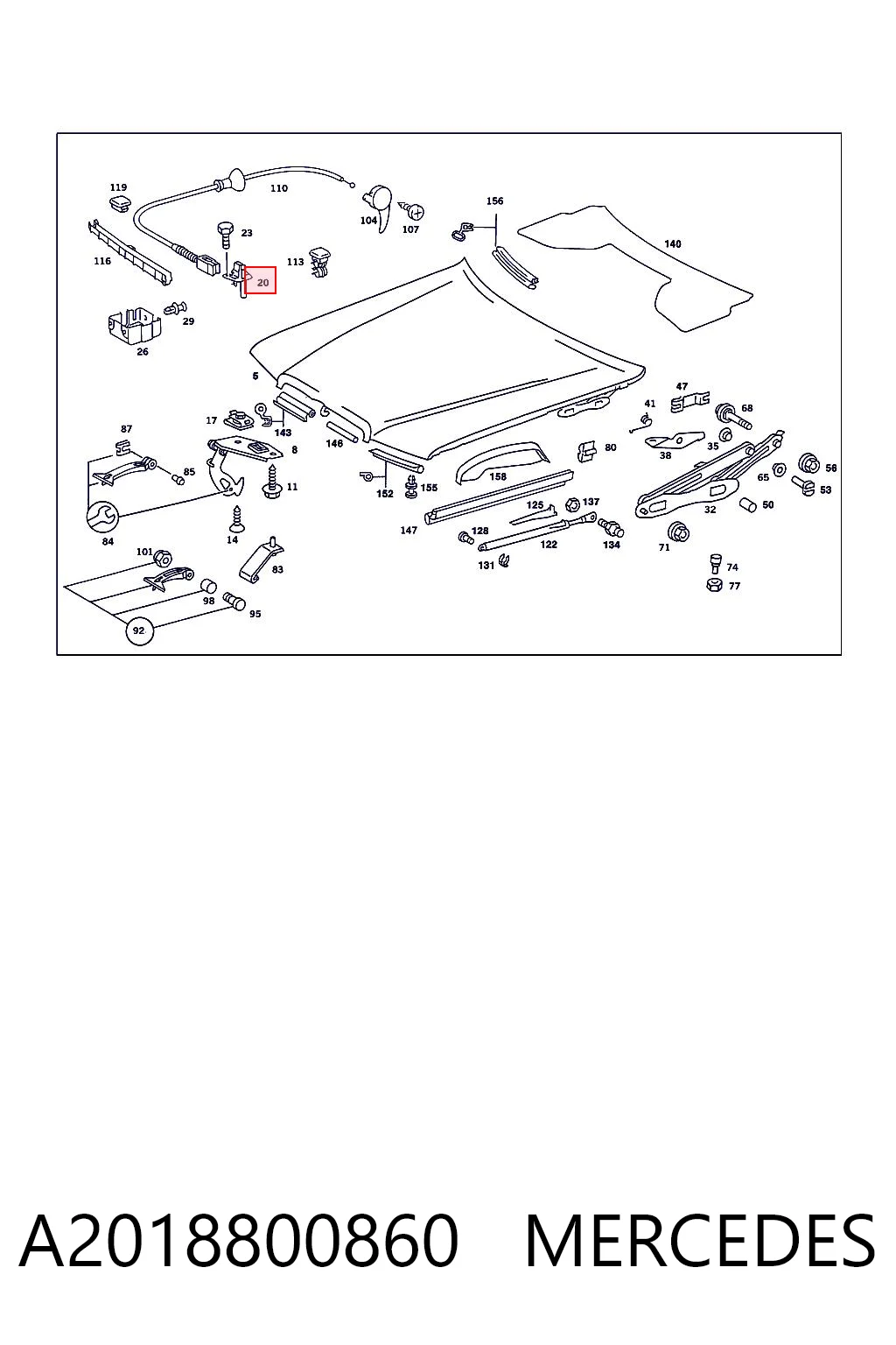 Comprar Cerradura de capó Mercedes C 190 W201