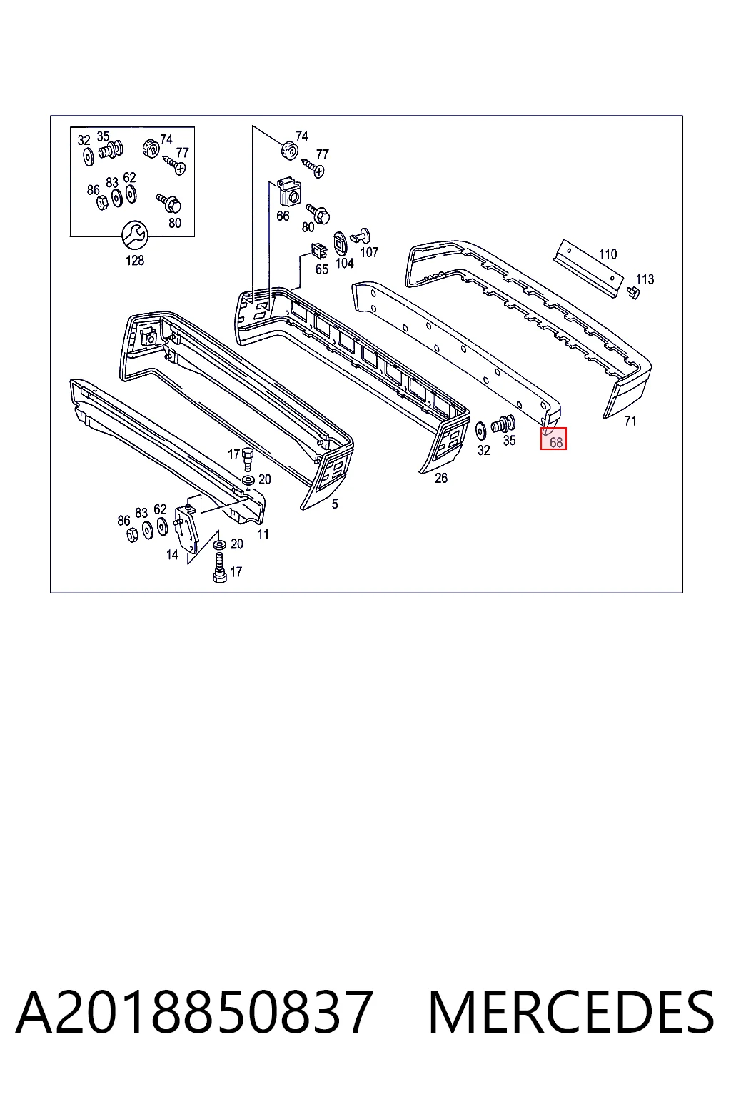 Comprar Refuerzo de parachoques trasero Mercedes C  W201 a bajo precio