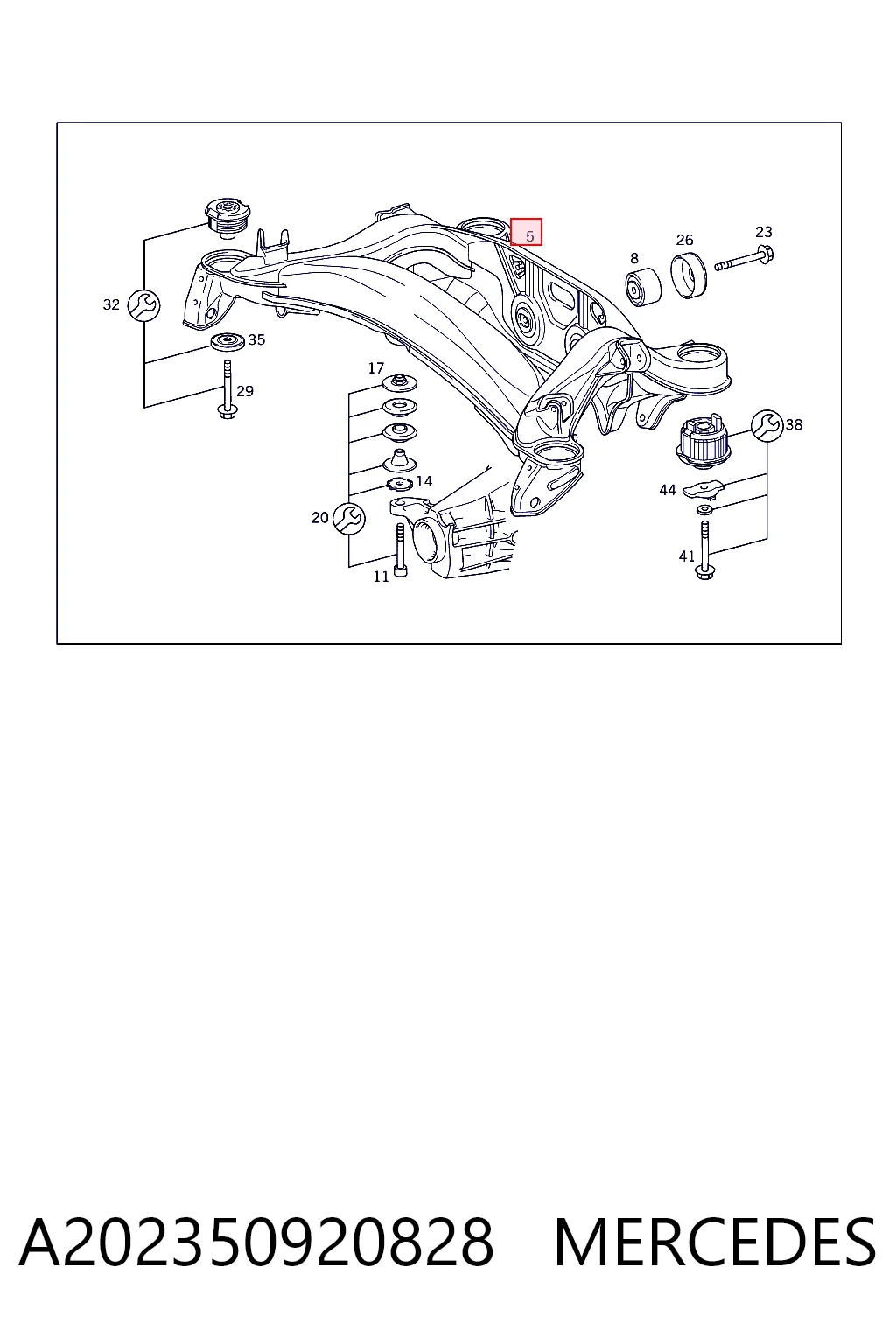 Subchasis trasero Mercedes C  (1993-2000)