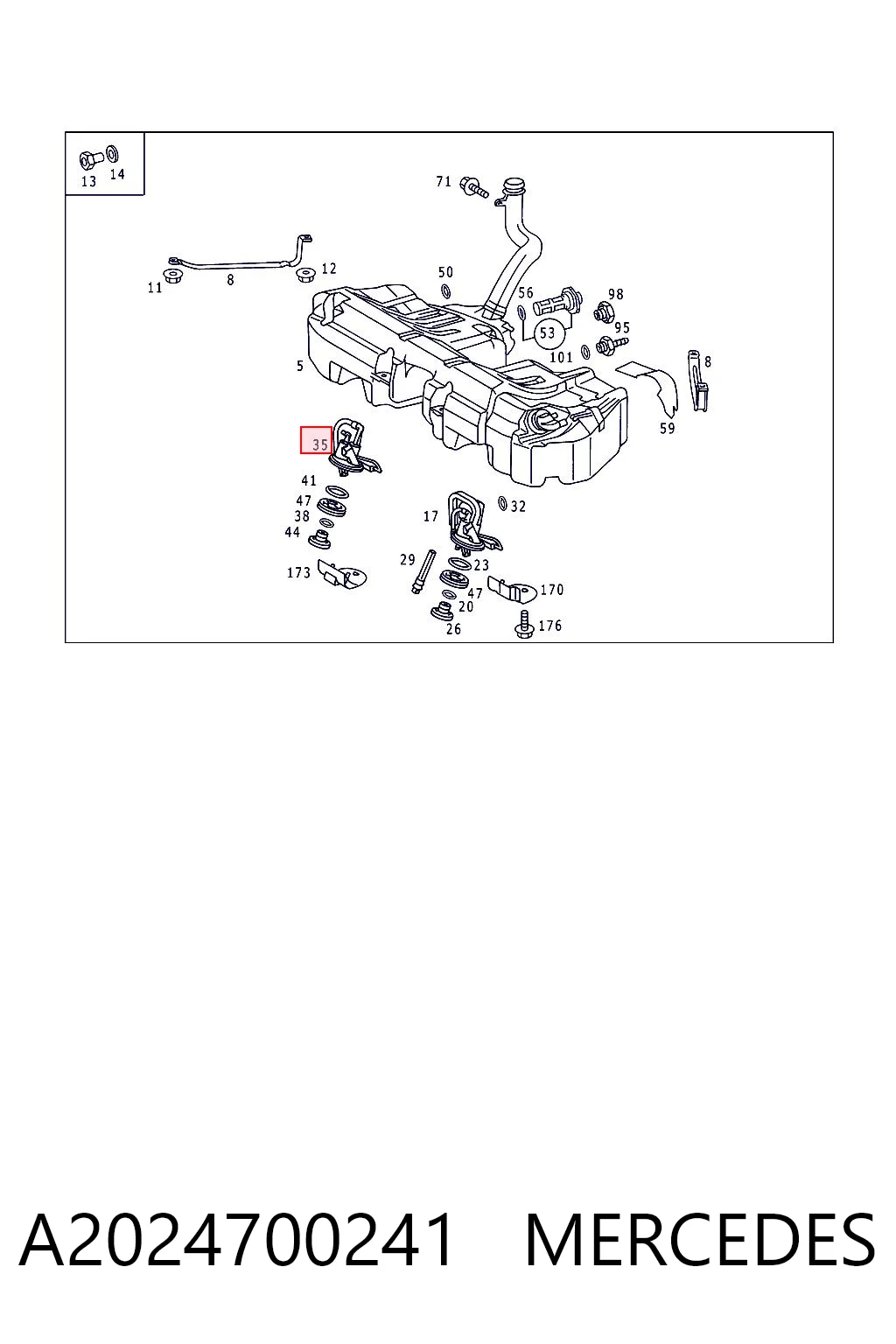 A2024700241 Mercedes Sensor de nivel de combustible derecho