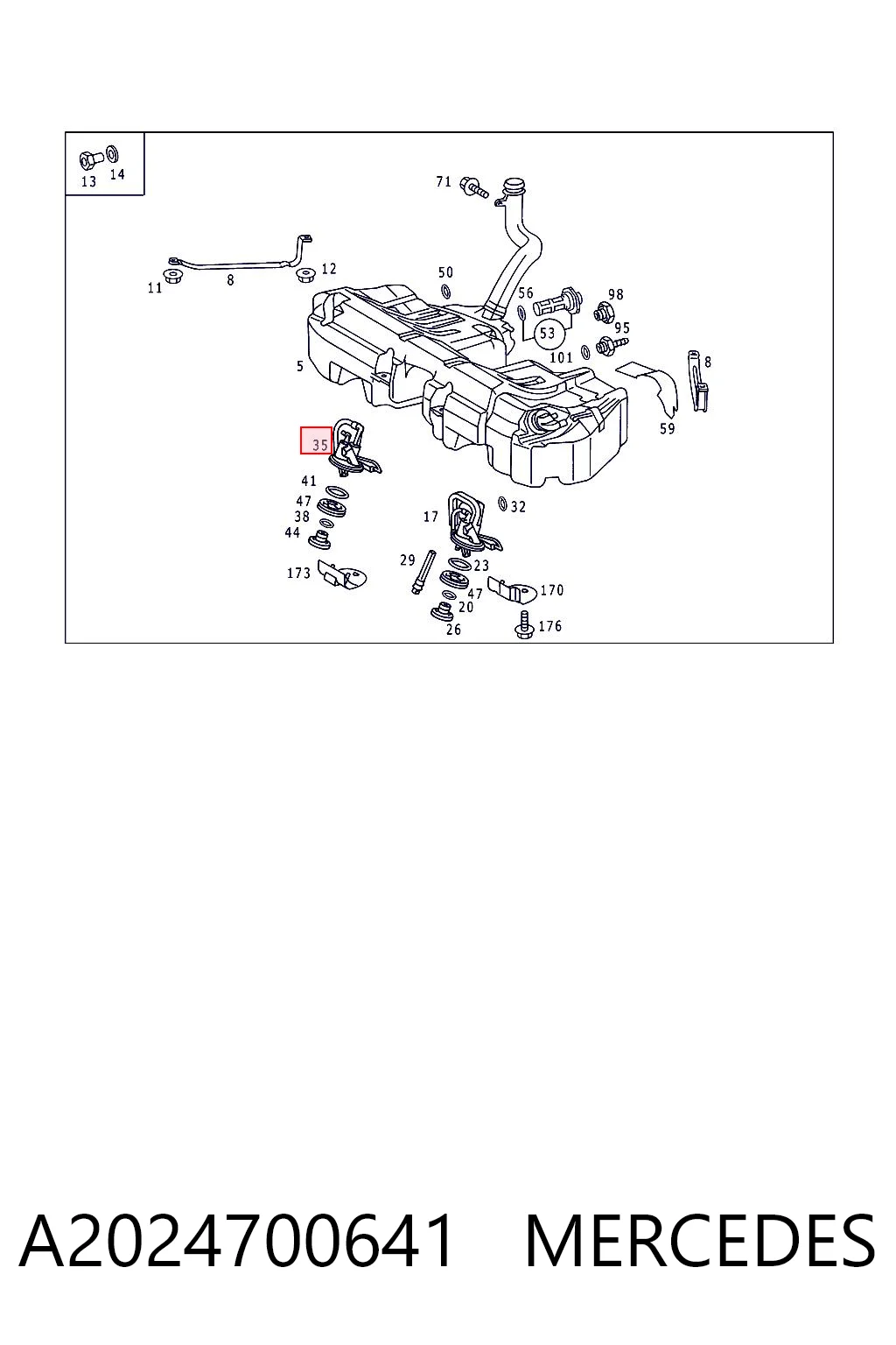 A2024700641 Mercedes Sensor de nivel de combustible derecho