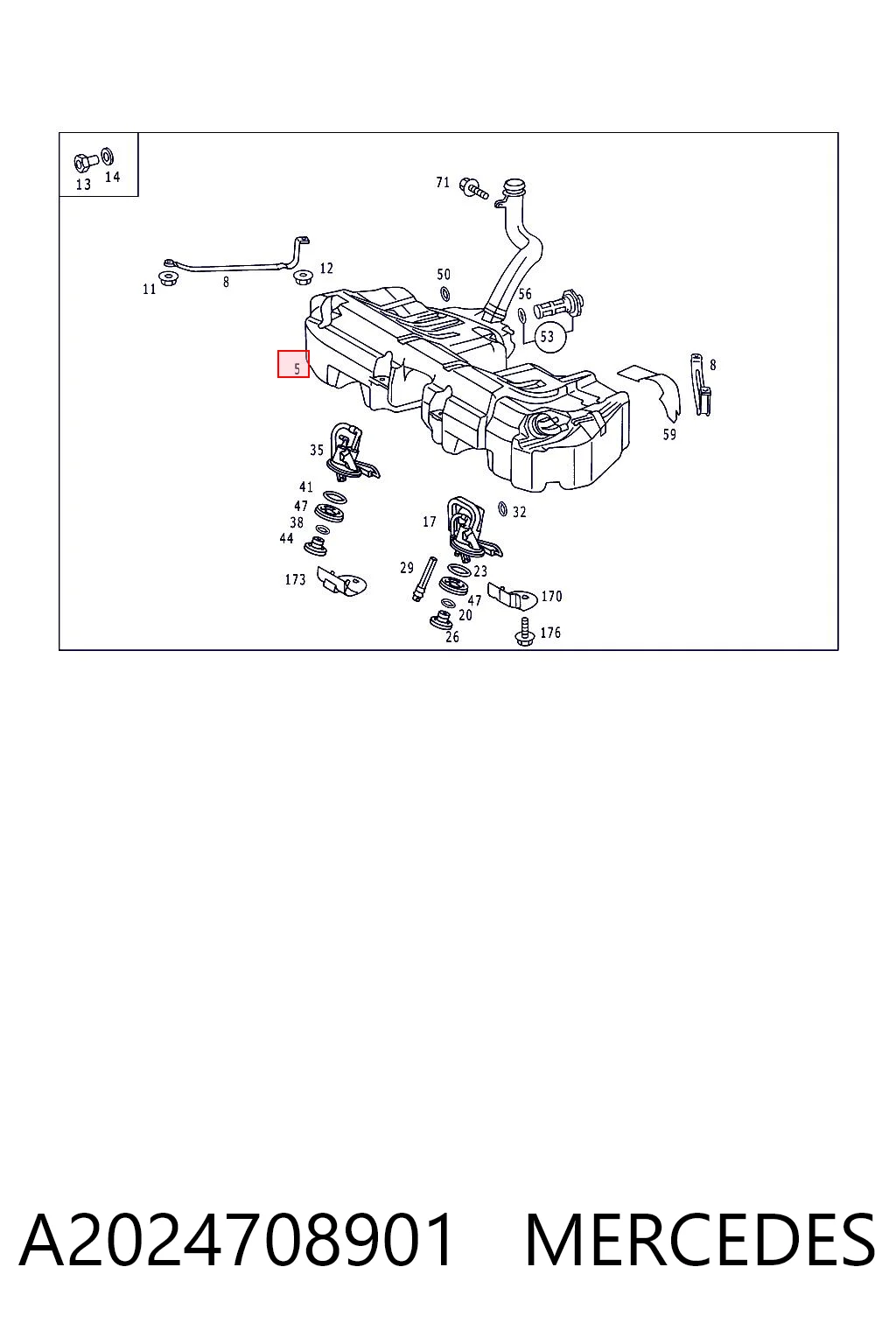 Depósito de combustible A2024708901 MERCEDES
