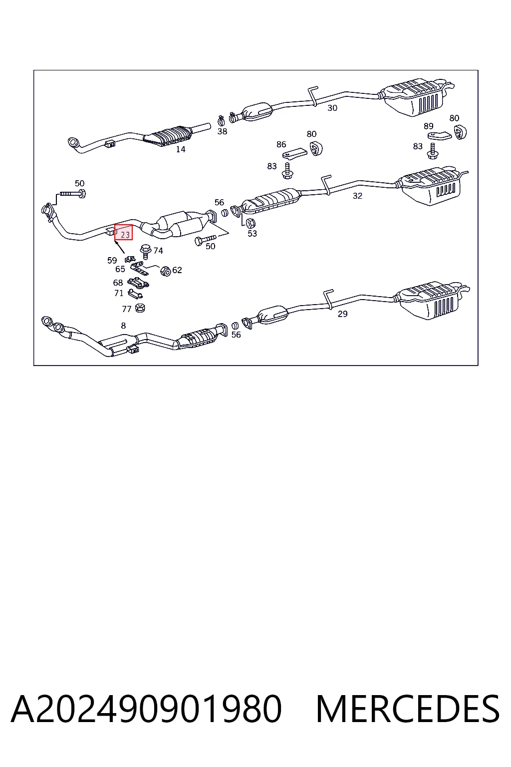 Comprar Silenciador delantero Mercedes CLK  C208 a bajo precio