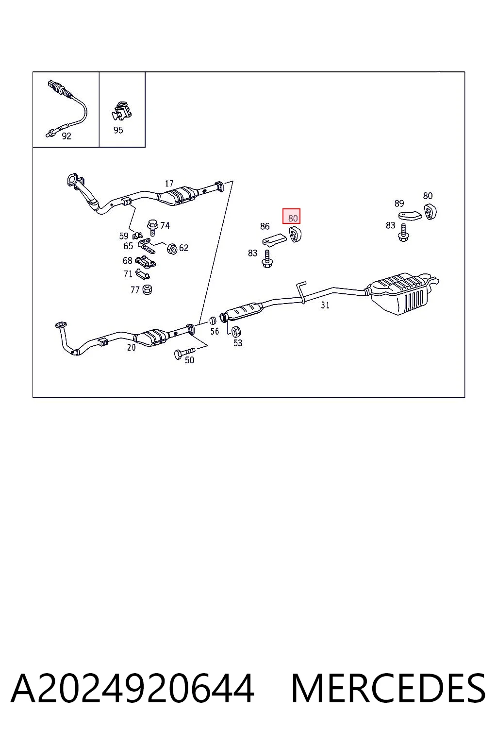 Soporte silenciador para Mercedes Vito  (638)