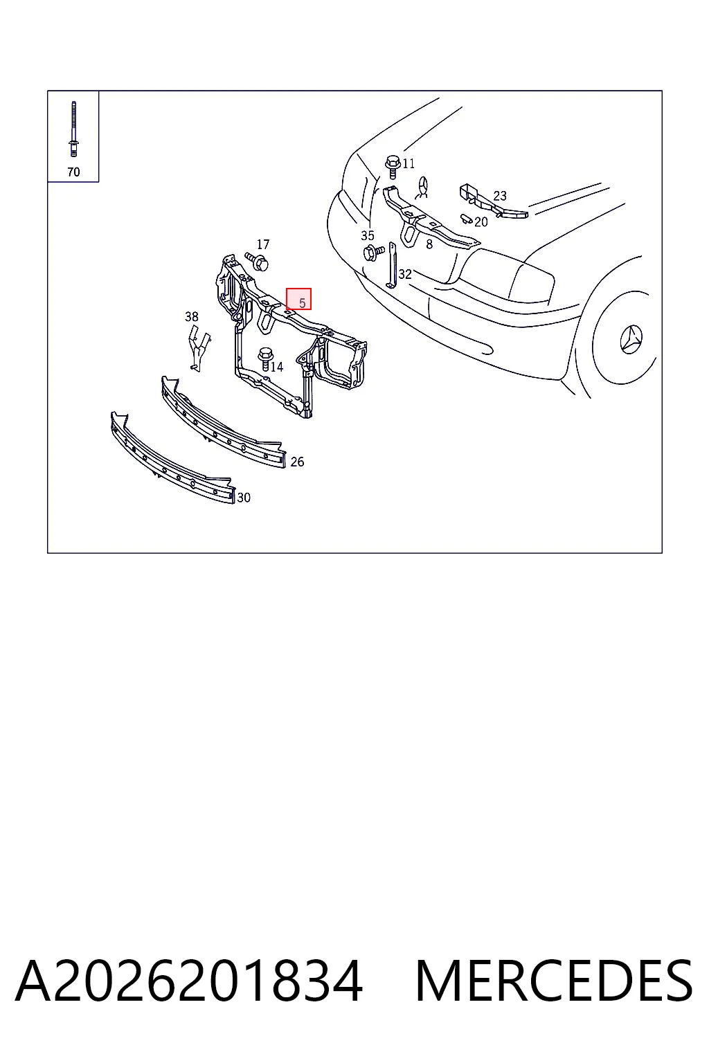 Soporte de radiador para Mercedes C W202
