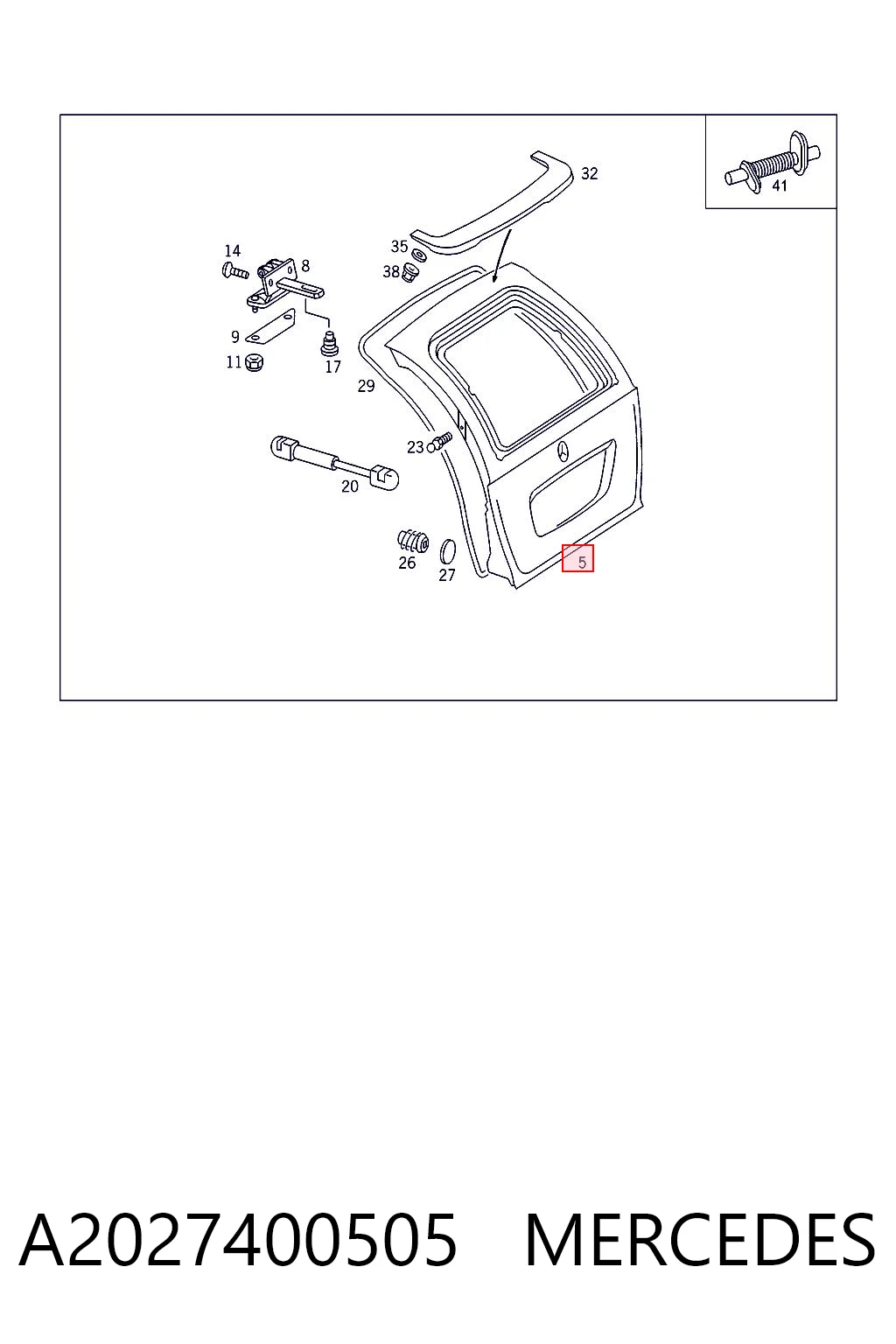 Comprar Puerta trasera del maletero (portón trasero) Mercedes C  S202 a bajo precio