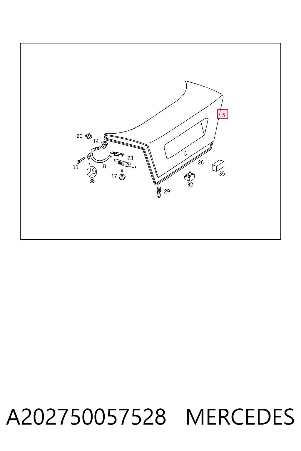 Tapa de maletero para Mercedes C  W202