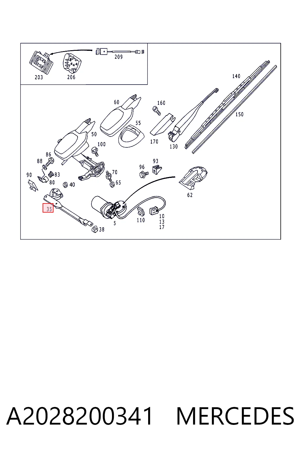 Comprar Trapezio del limpiaparabrisas C  W202
