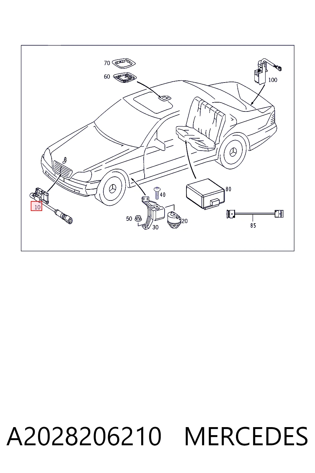Comprar Cerradura del capó Mercedes C  W202 a bajo precio