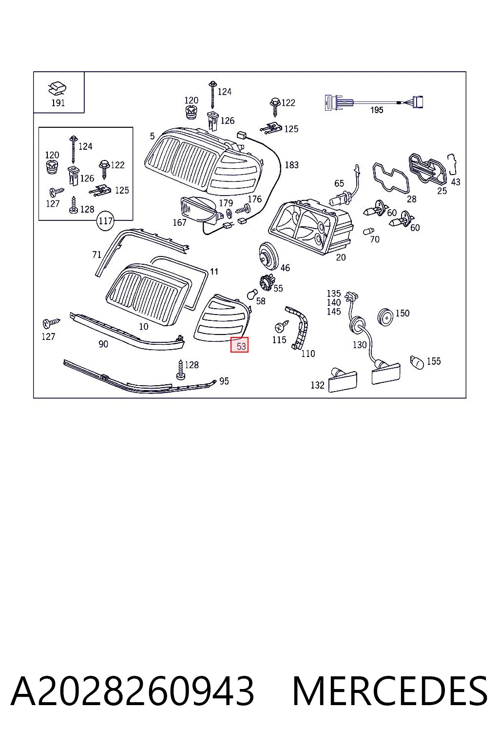 A2028260943 Mercedes Intermitente izquierdo
