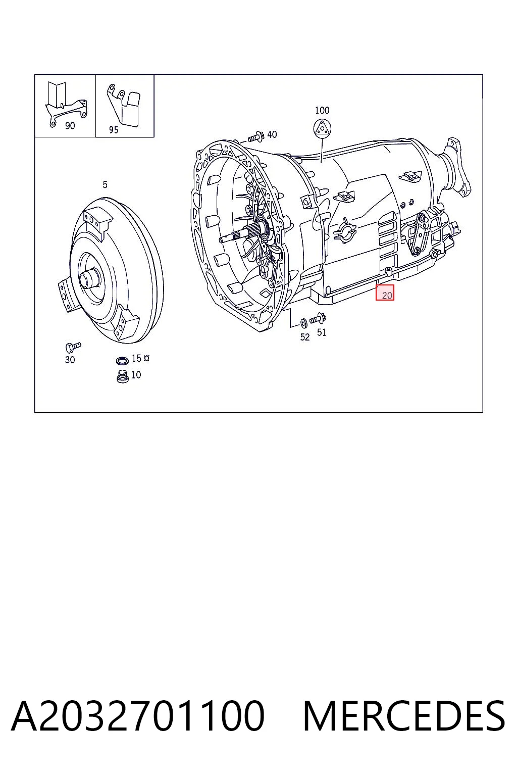 Caja de cambios automática A2032701100 MERCEDES