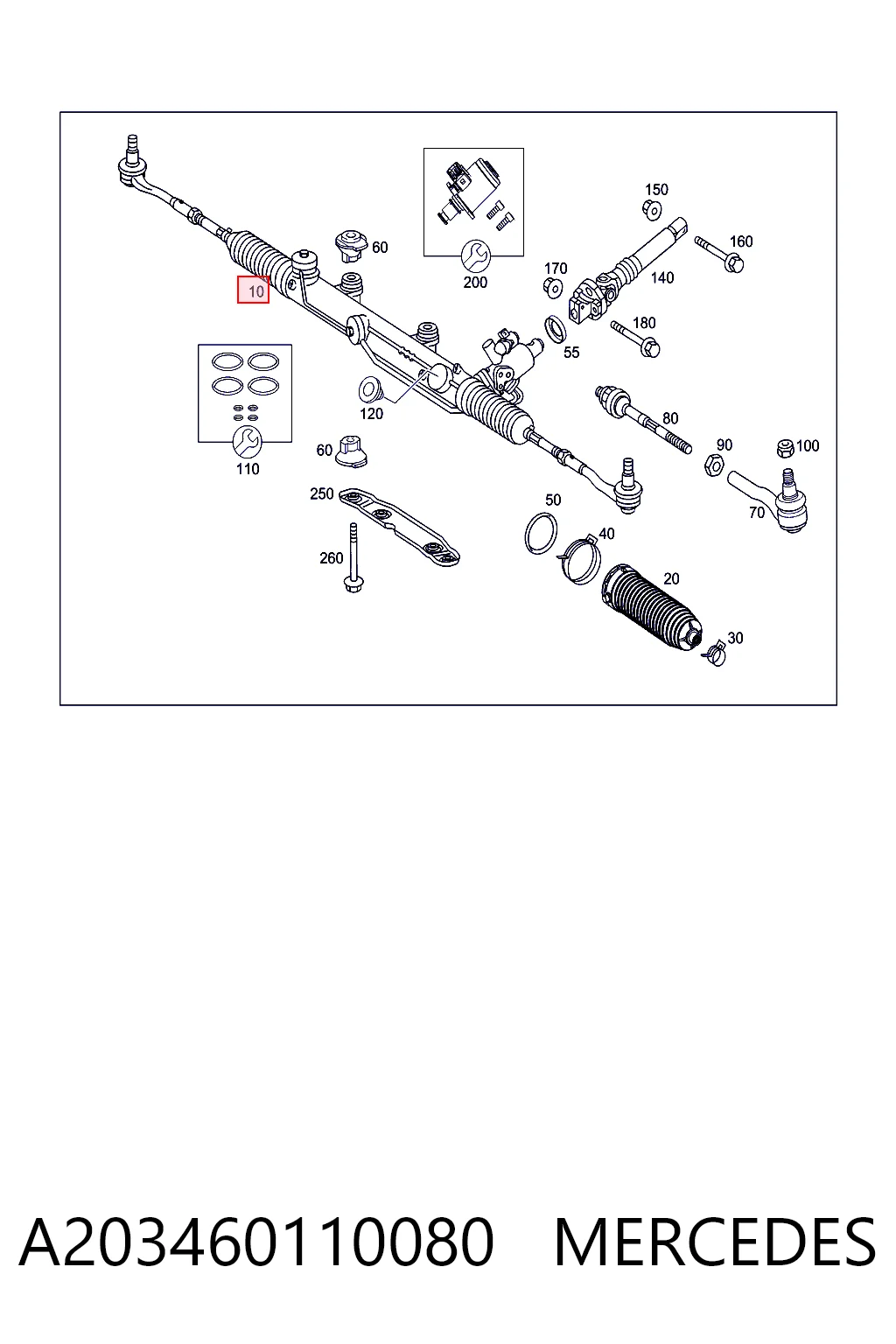 Caja de dirección para Mercedes C  (S203)