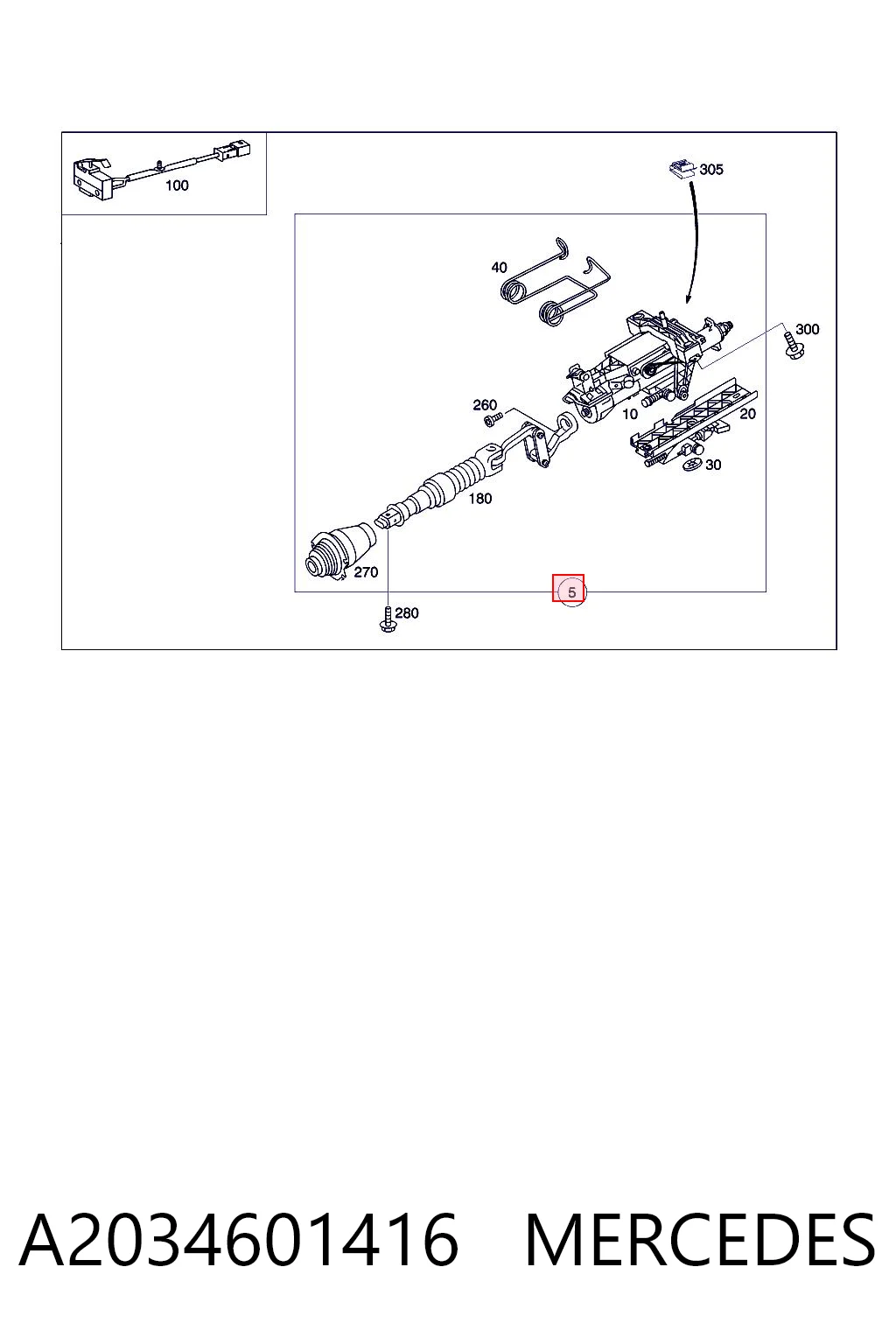 Columna de volante para Mercedes C  S203