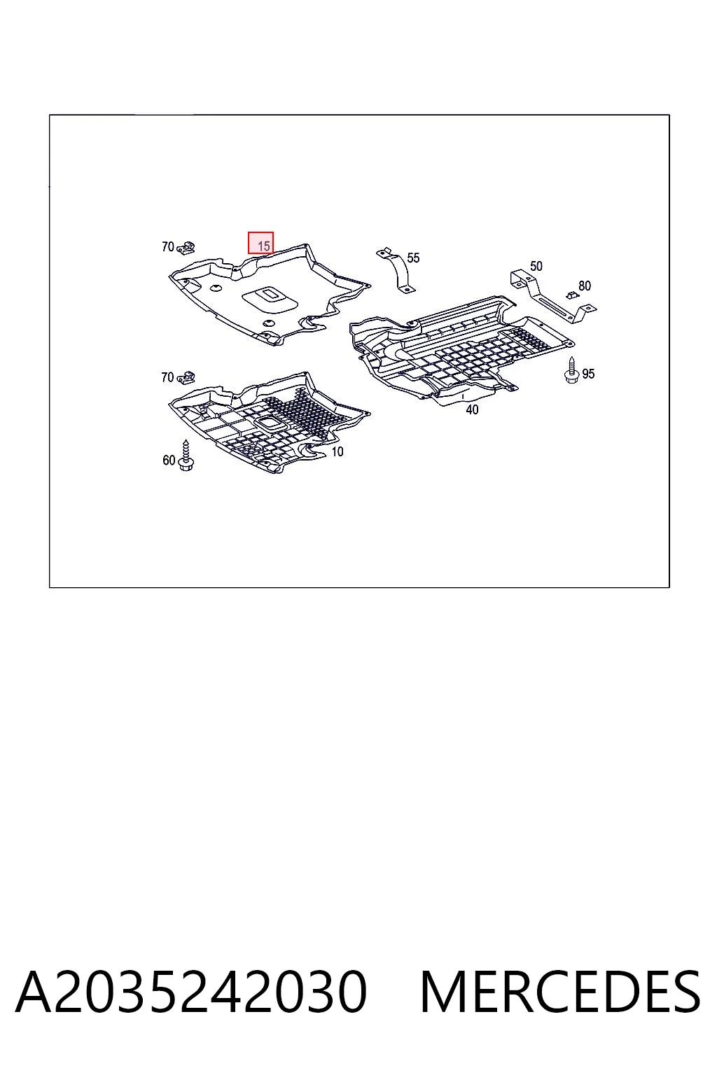 Protector antiempotramiento del motor  Mercedes C 