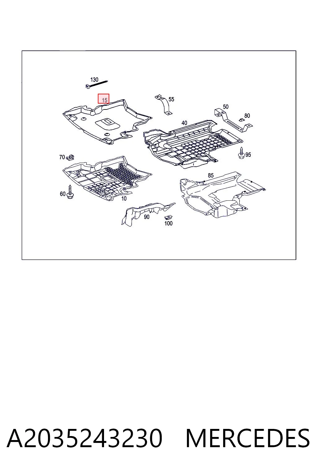 Protección motor / empotramiento para Mercedes C  W203