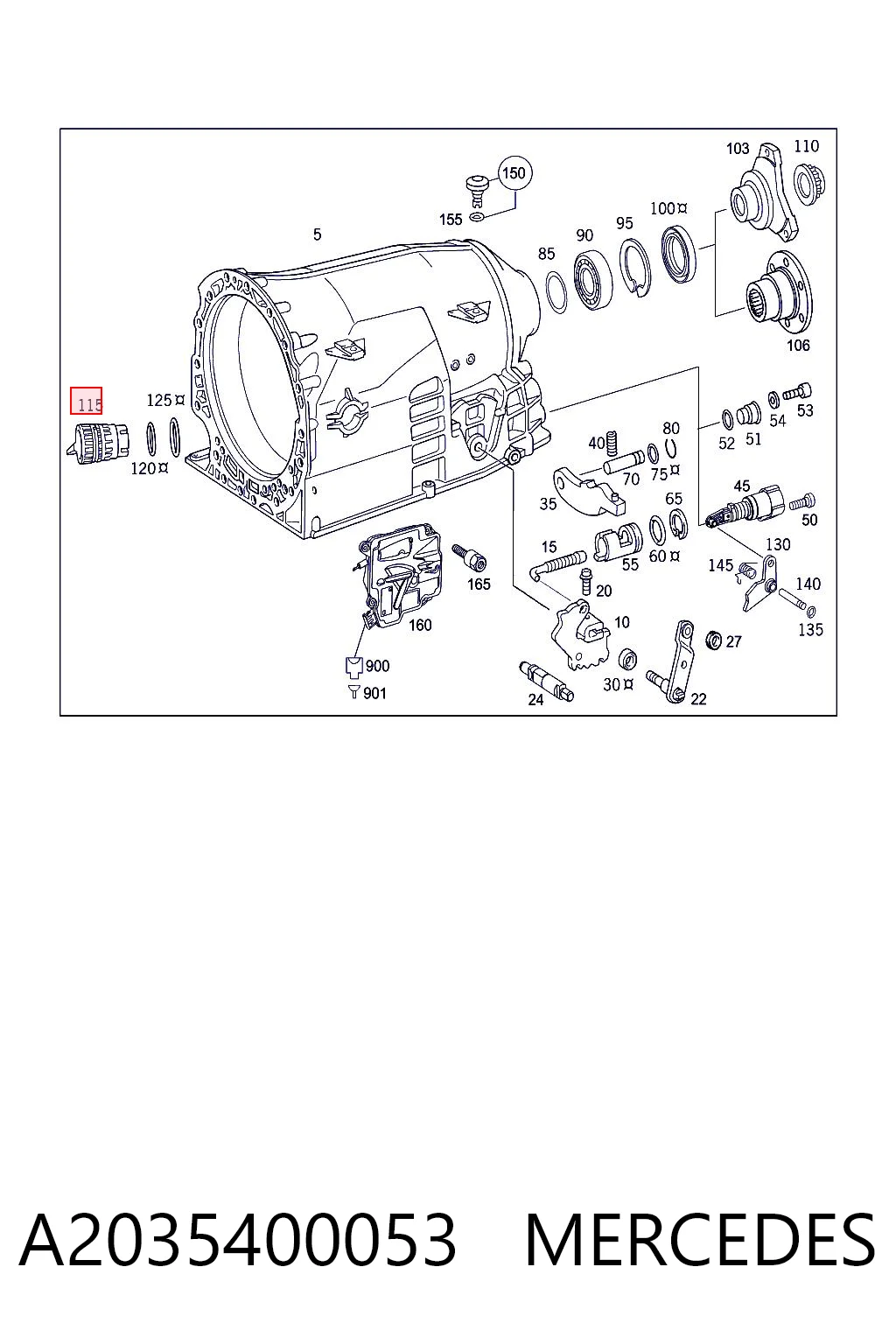 Conector de transmisión automática A2035400053 MERCEDES