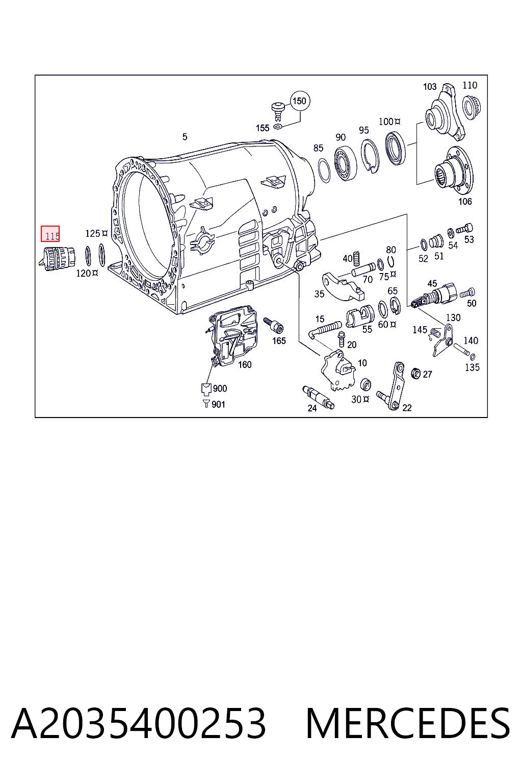 A2035400253 Mercedes Conector de transmisión automática