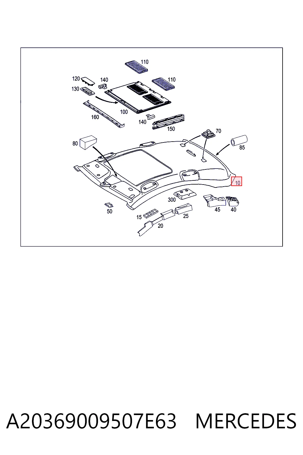 Comprar Guarnecido de techo Mercedes C  W203 a bajo precio