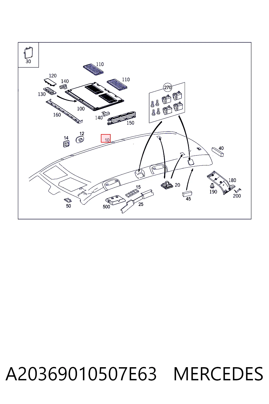 Comprar Guarnecido de techo Mercedes C  S203 a bajo precio