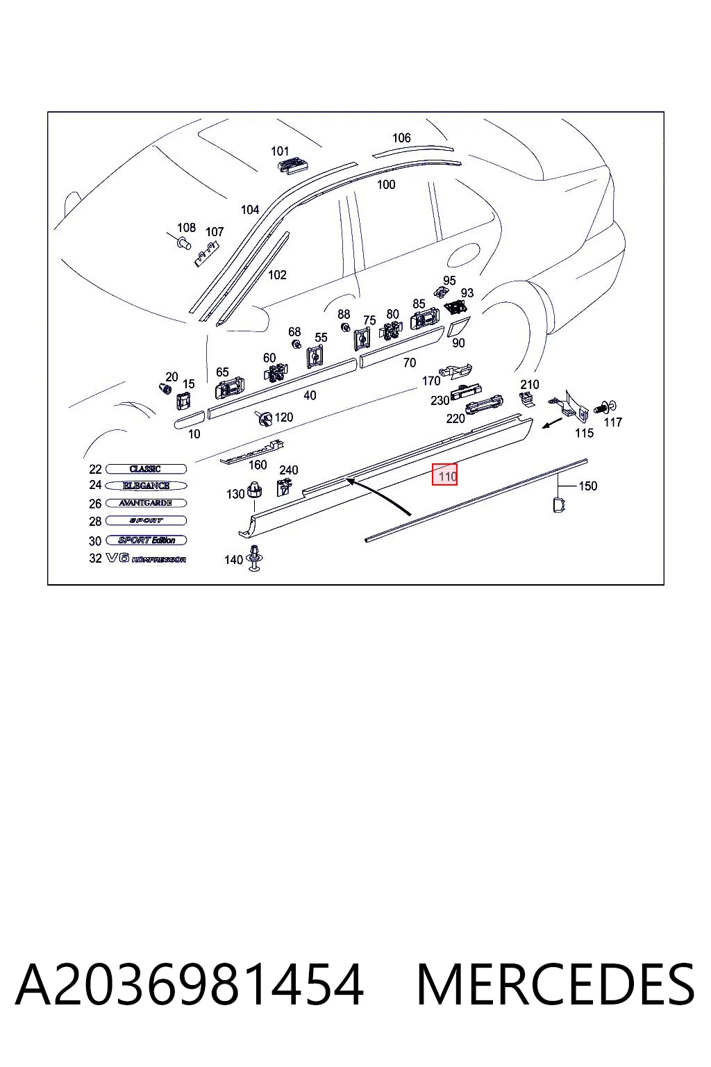 A2036981454 Mercedes