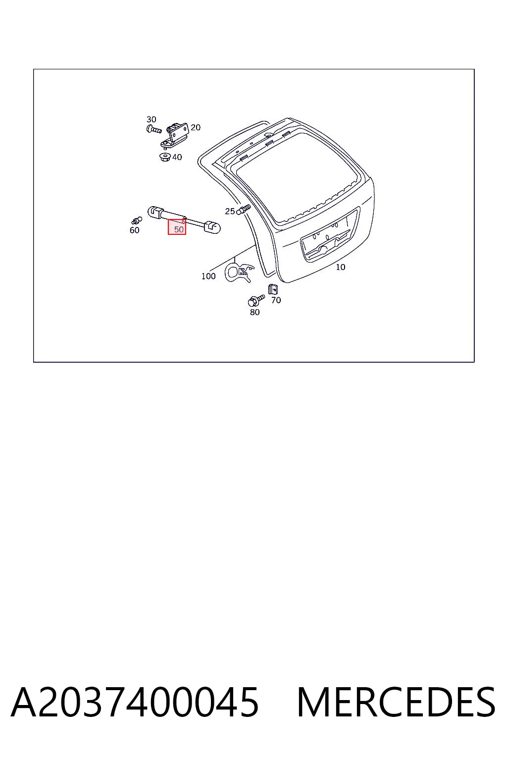 A2037400045 Mercedes Amortiguador de porton