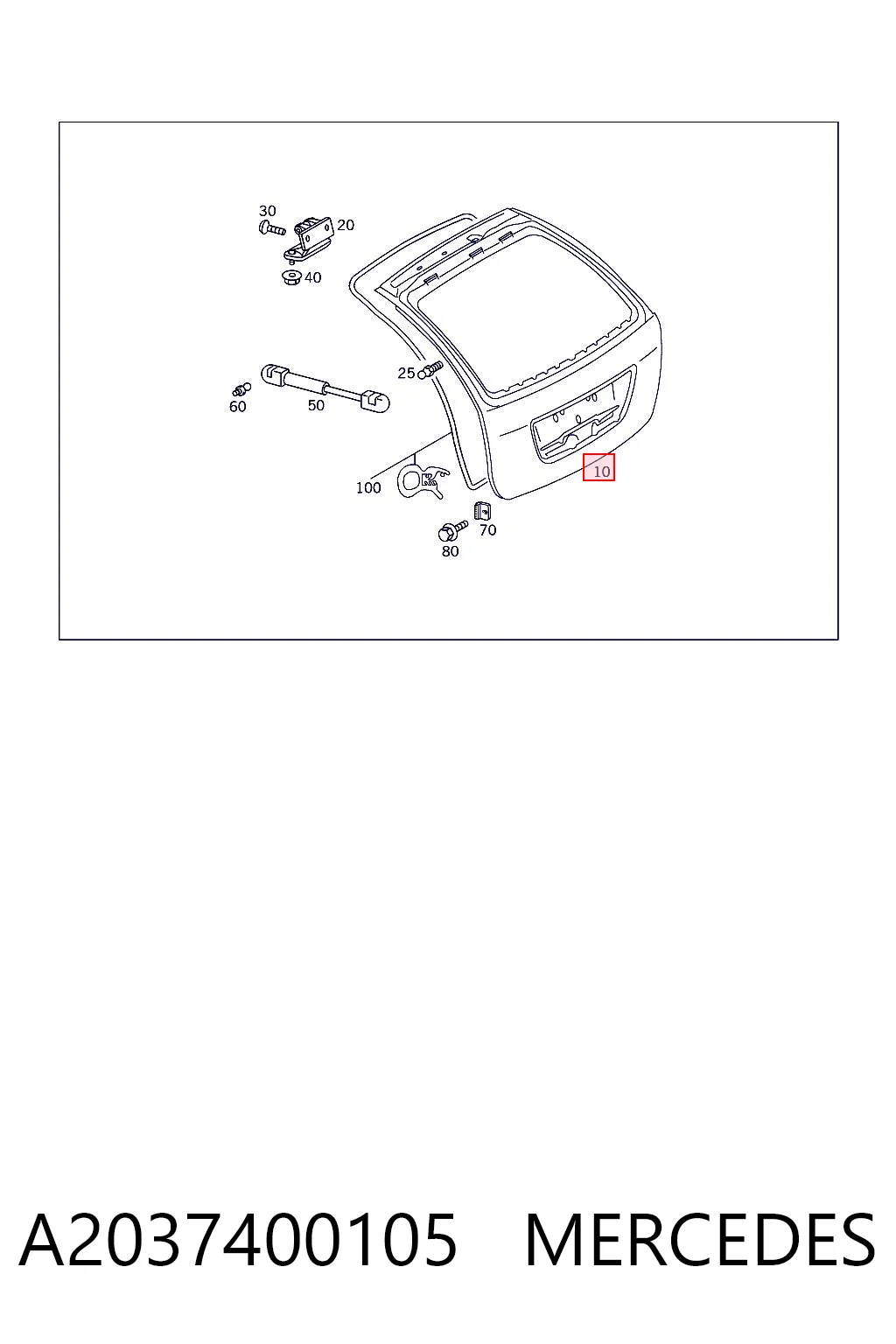 Porton trasero para Mercedes C  S203