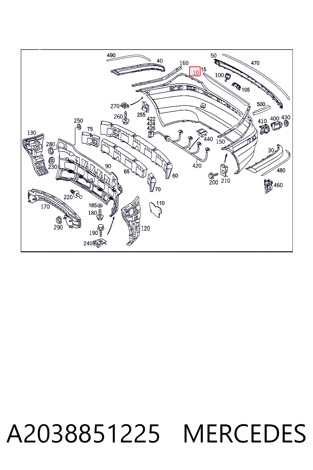 Comprar Parachoques trasero Mercedes C  CL203 a bajo precio