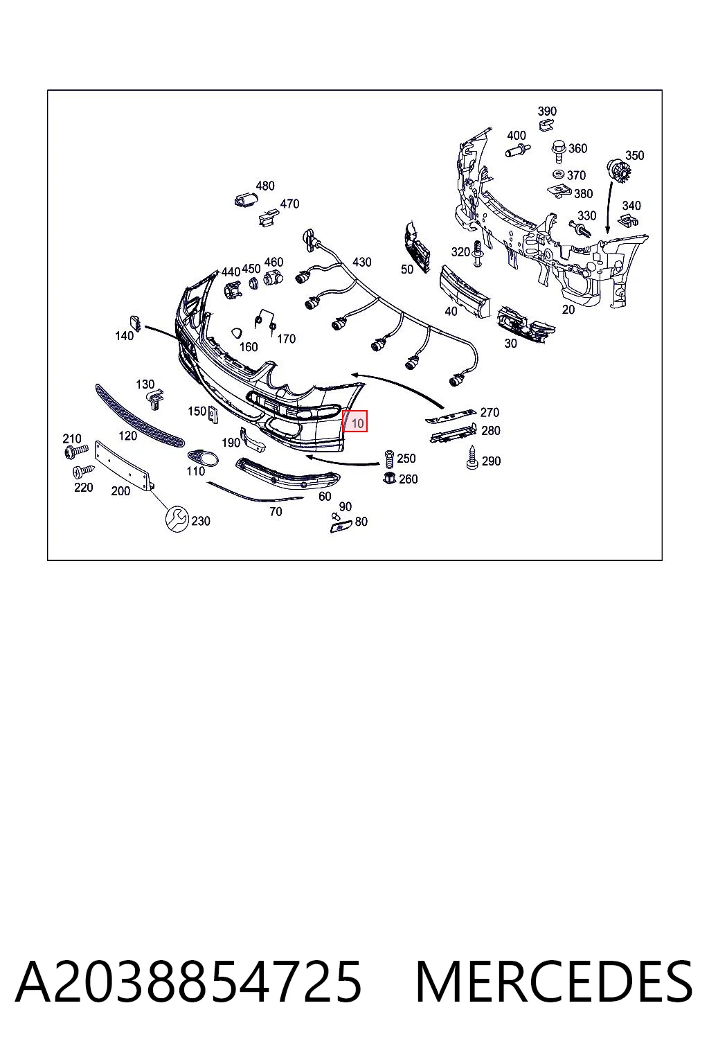 Comprar Parachoques delantero Mercedes C  CL203 a bajo precio