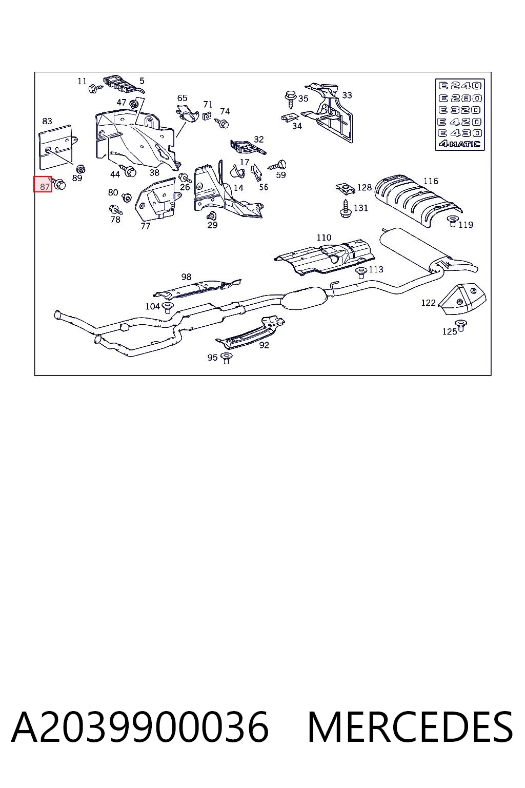 A2039900036 Mercedes