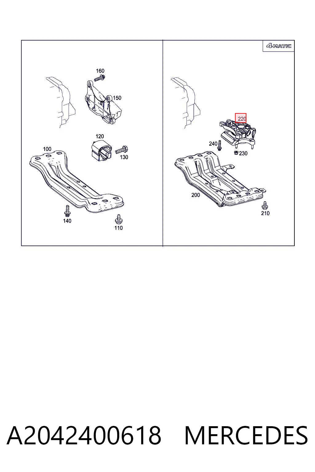 A2042400618 Mercedes Soporte de caja de velocidades
