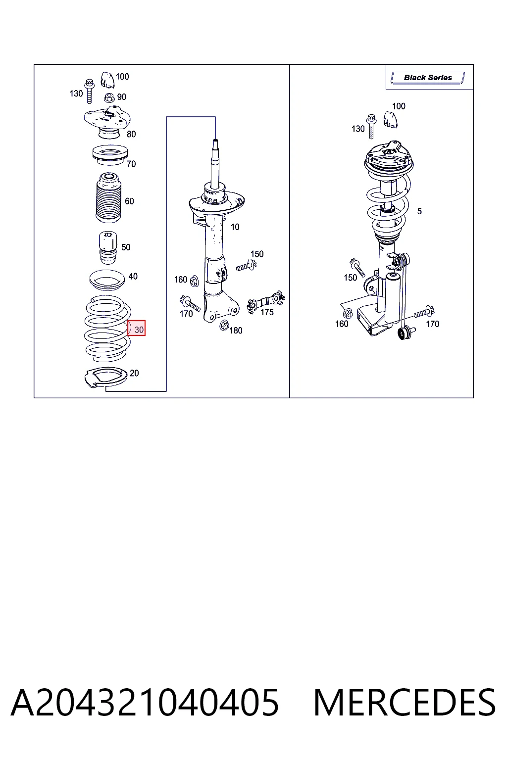 Muelles delantero para Mercedes C (W204)