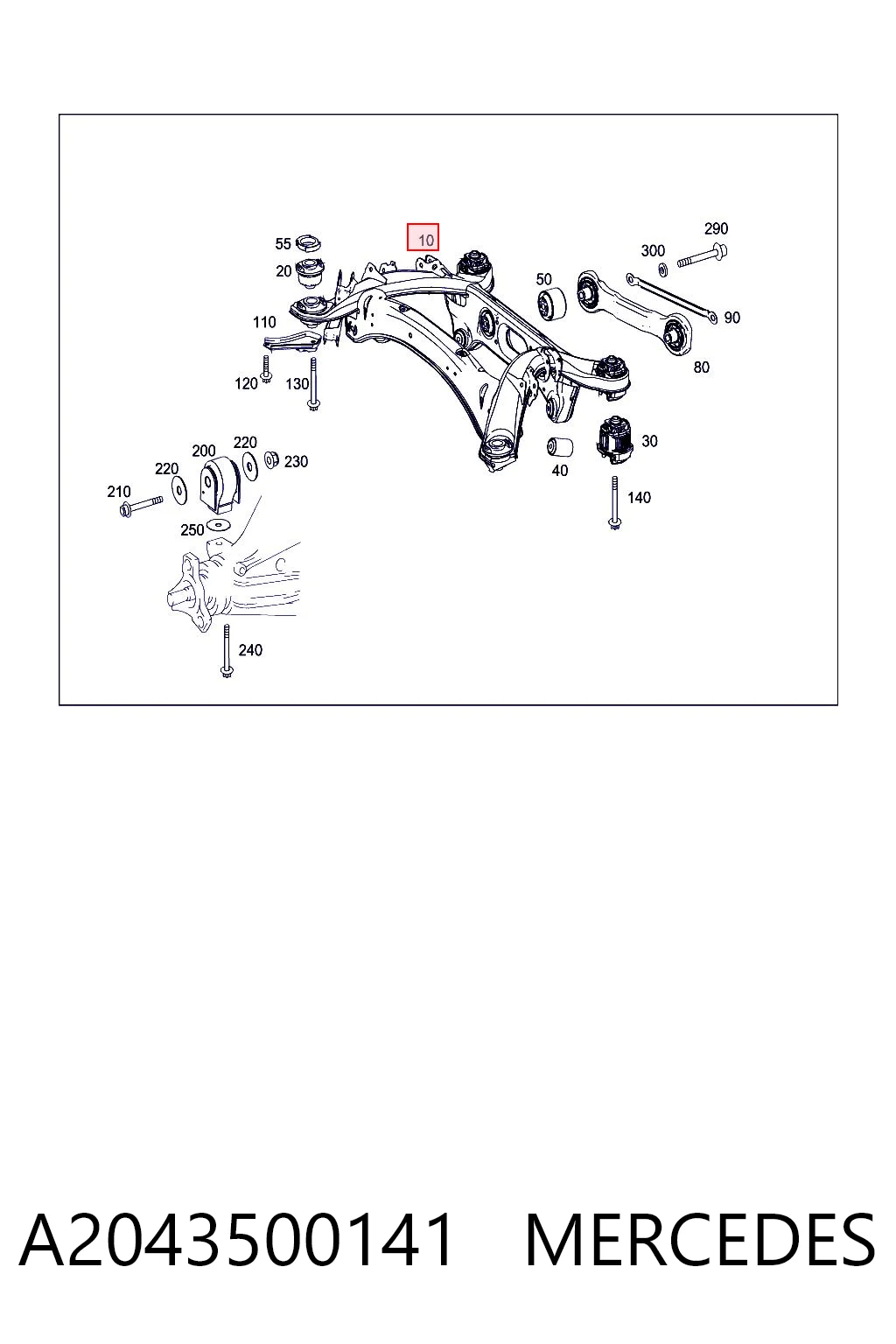 A2043500141 Mercedes Subchasis trasero soporte motor