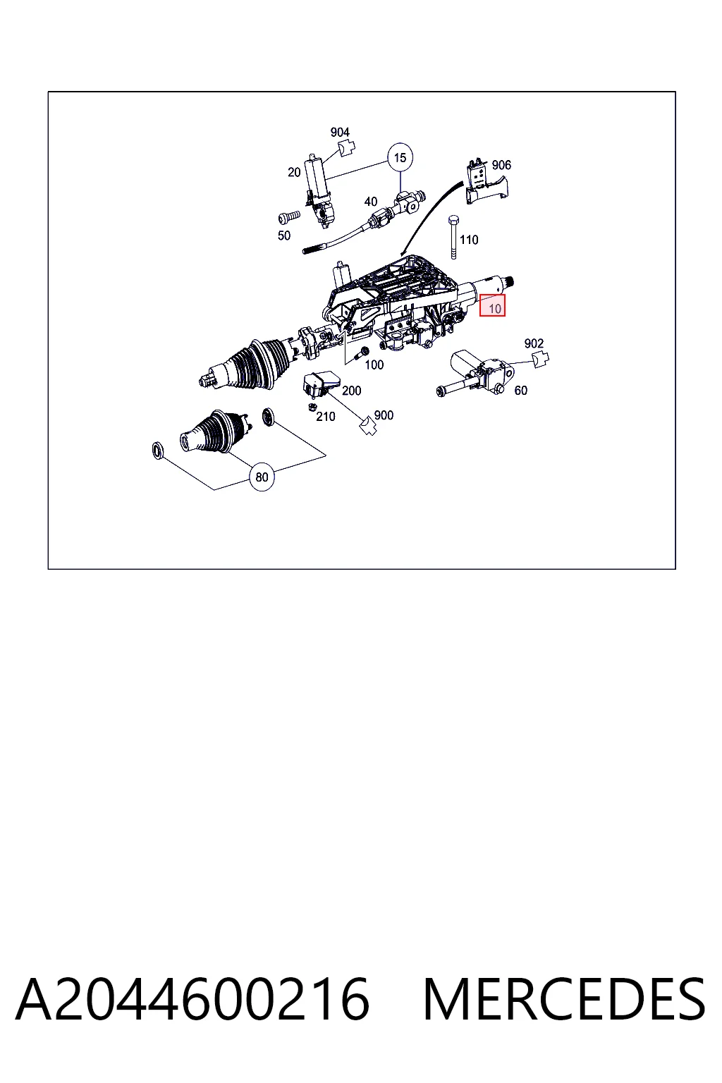 Columna de volante para Mercedes C  W204