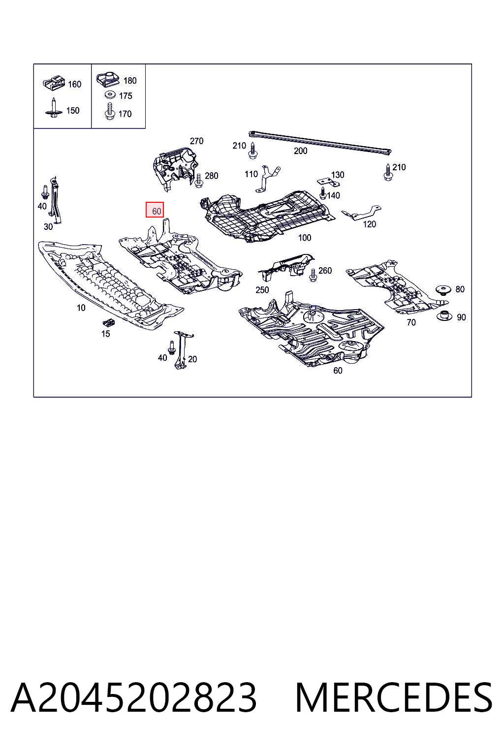Protección de cárter A2045202823 MERCEDES