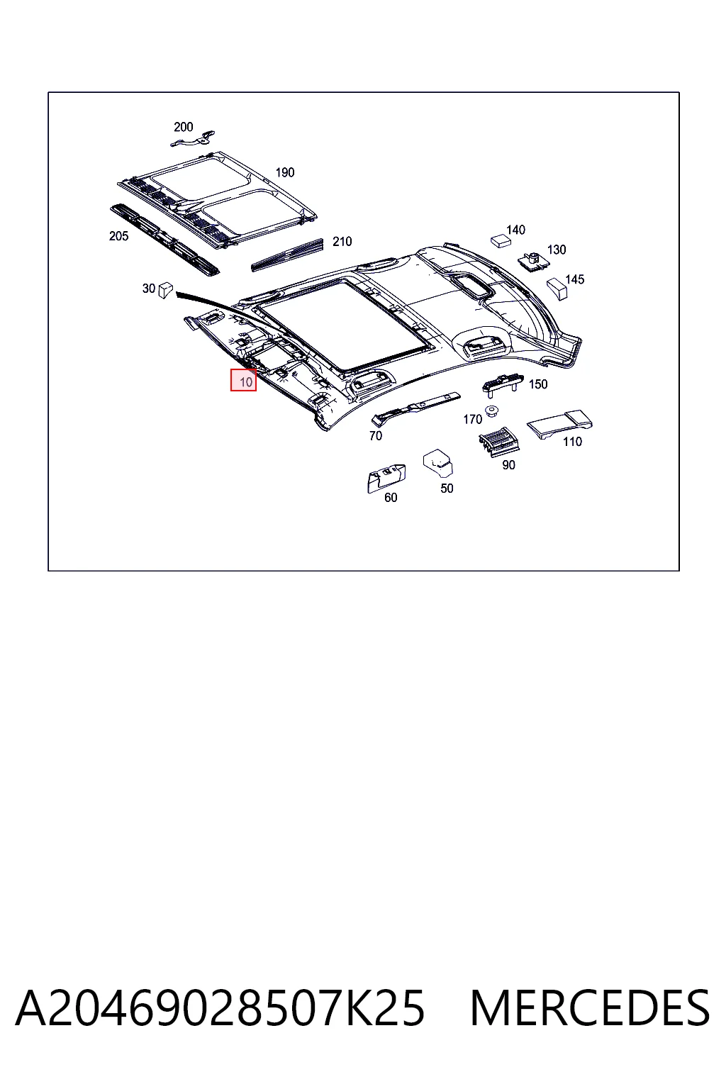 Comprar Guarnecido de techo Mercedes C W204 a bajo precio