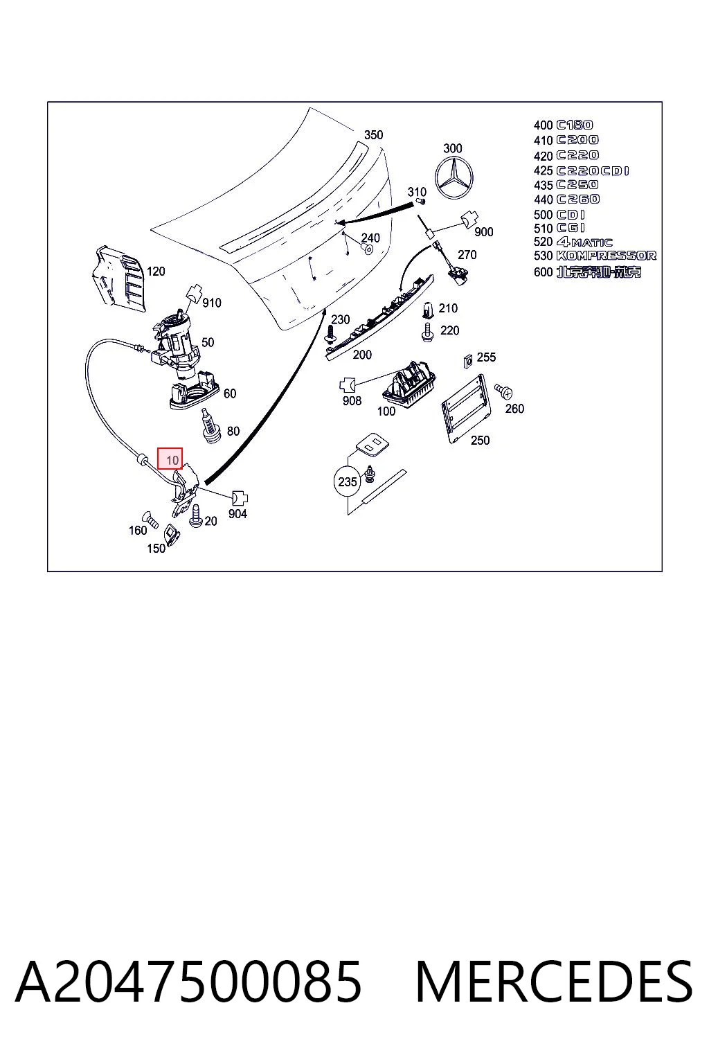 Cerradura de portón trasero Mercedes E  desde 69,70 €