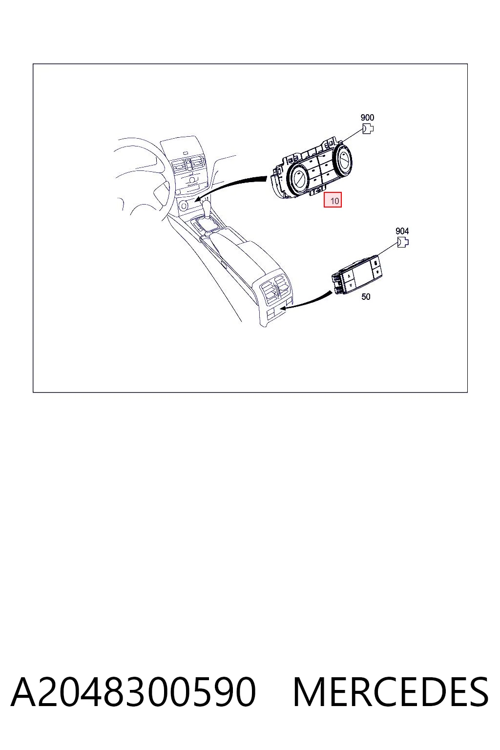  Unidad de control aire acondicionado Mercedes C 