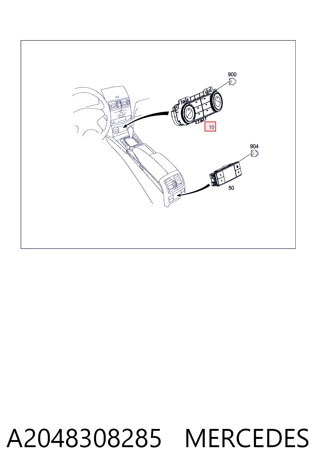 Elemento de control aire acondicionado Mercedes C 