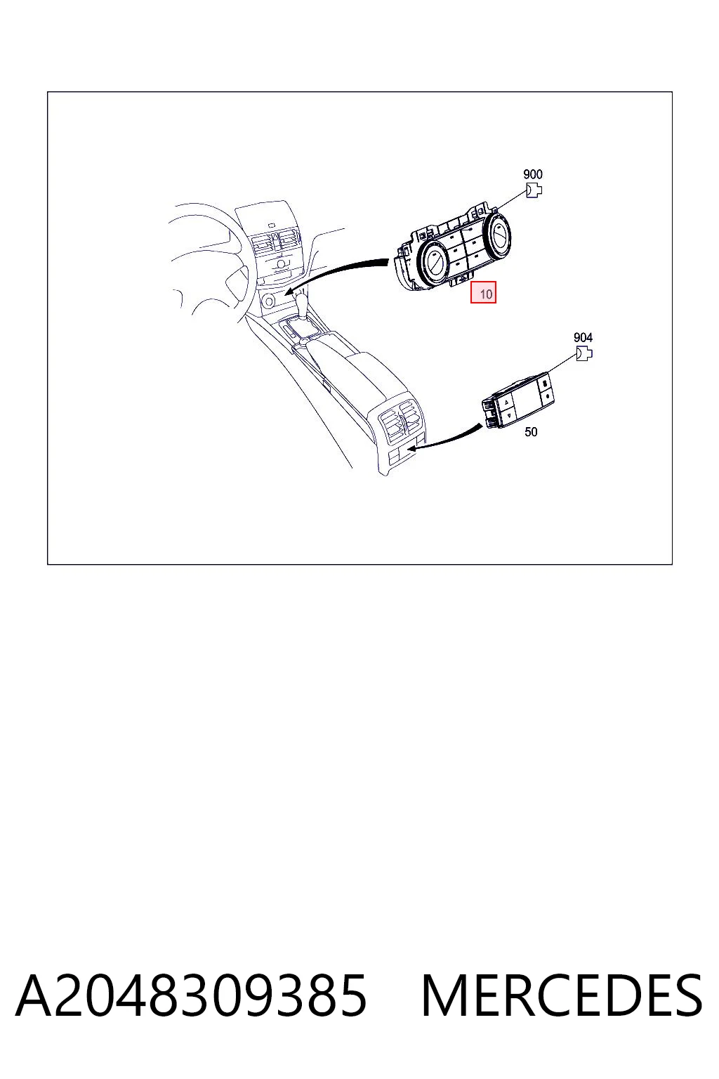 Unidad de control de la ventilación para Mercedes C  W204