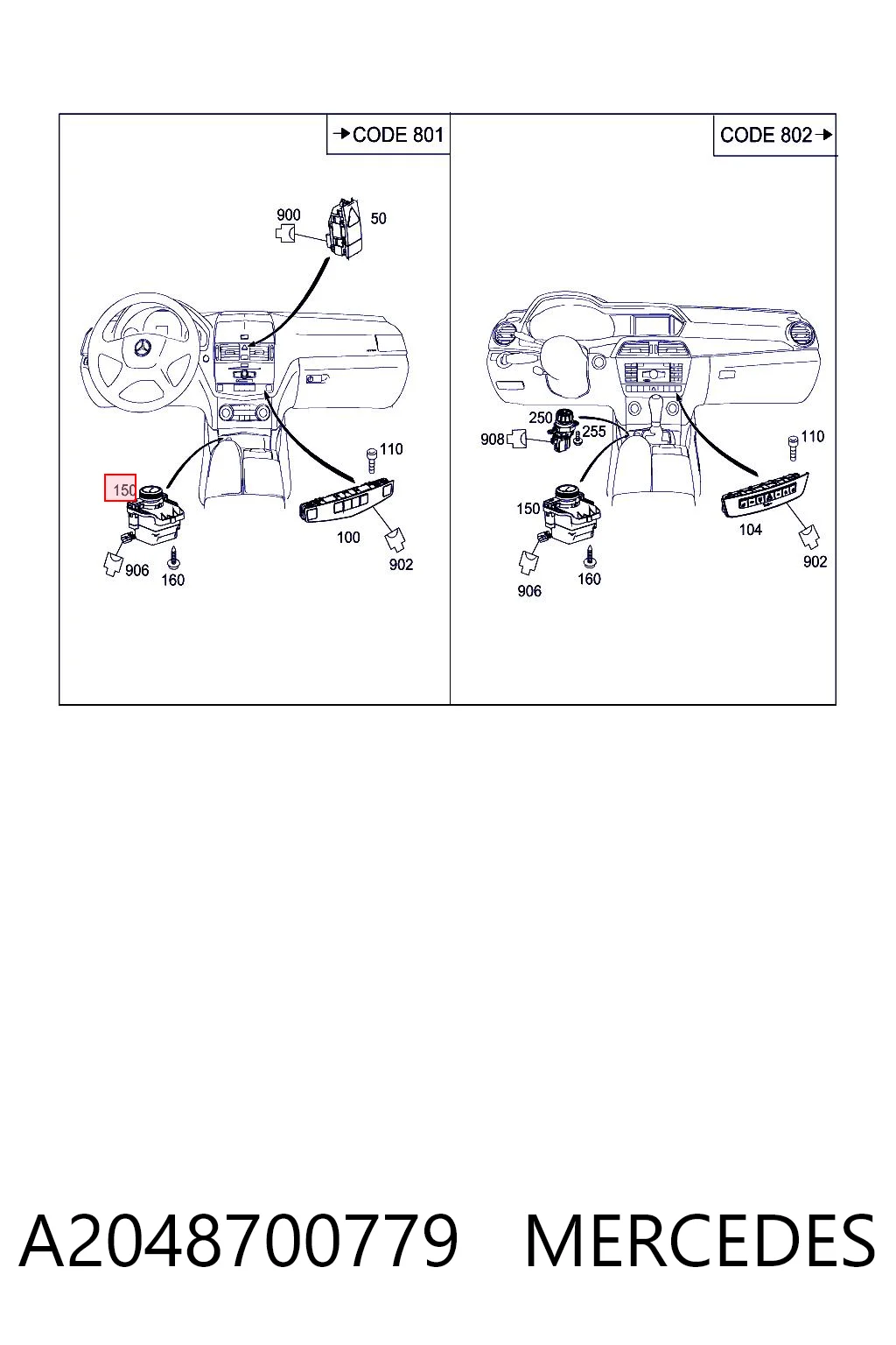A2048700779 Mercedes Joystick multifunción