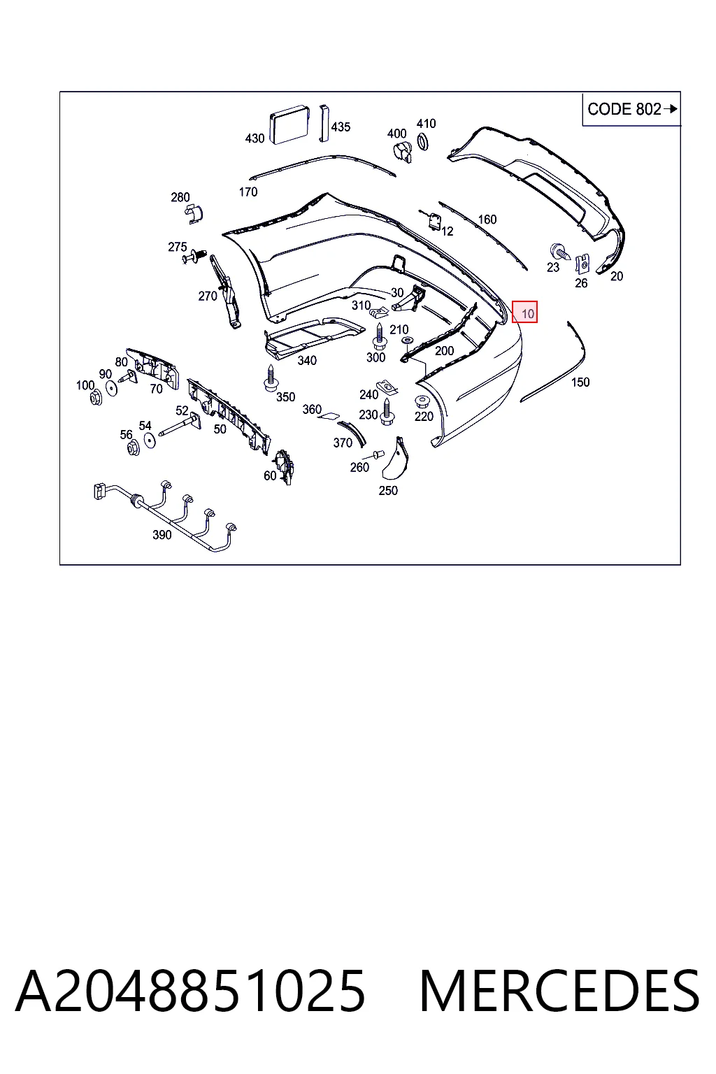 Comprar Parachoques trasero Mercedes C  W204