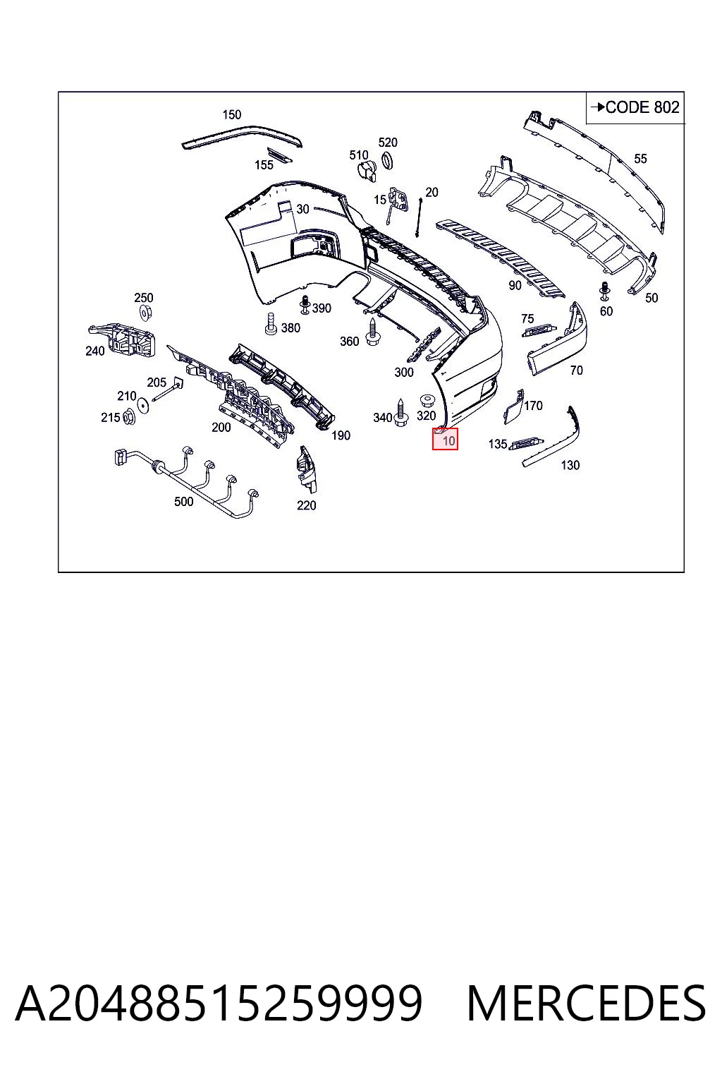 Comprar Parachoques trasero Mercedes GLK X204 a bajo precio