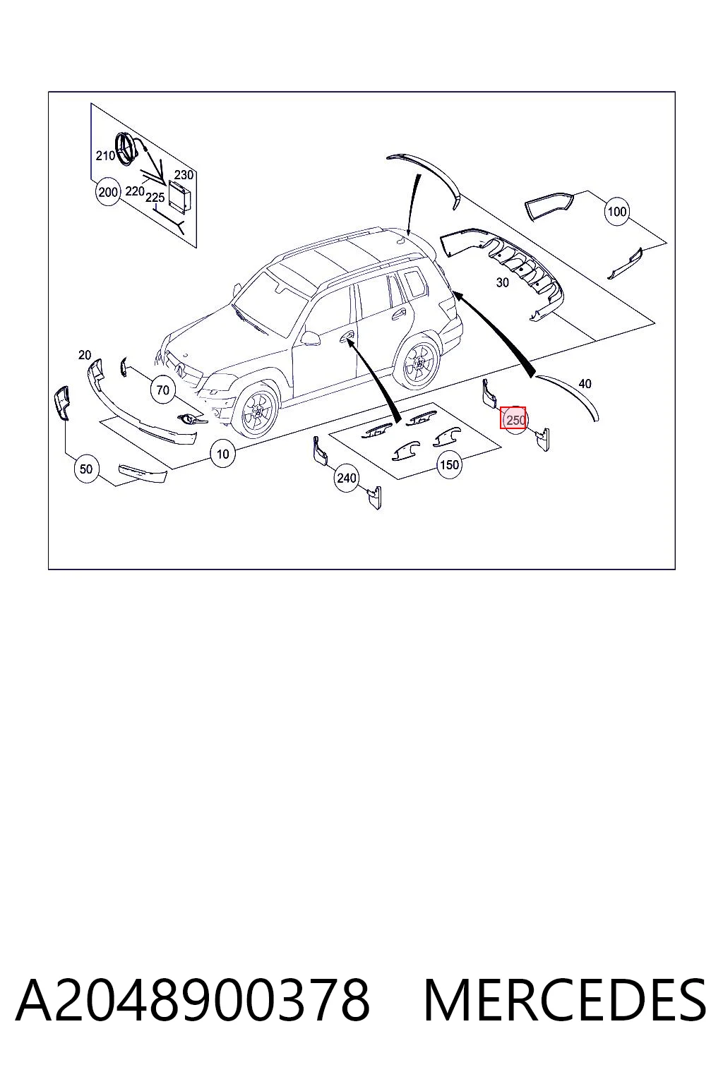 Comprar Juego de faldillas traseras Mercedes GLK  X204 a bajo precio