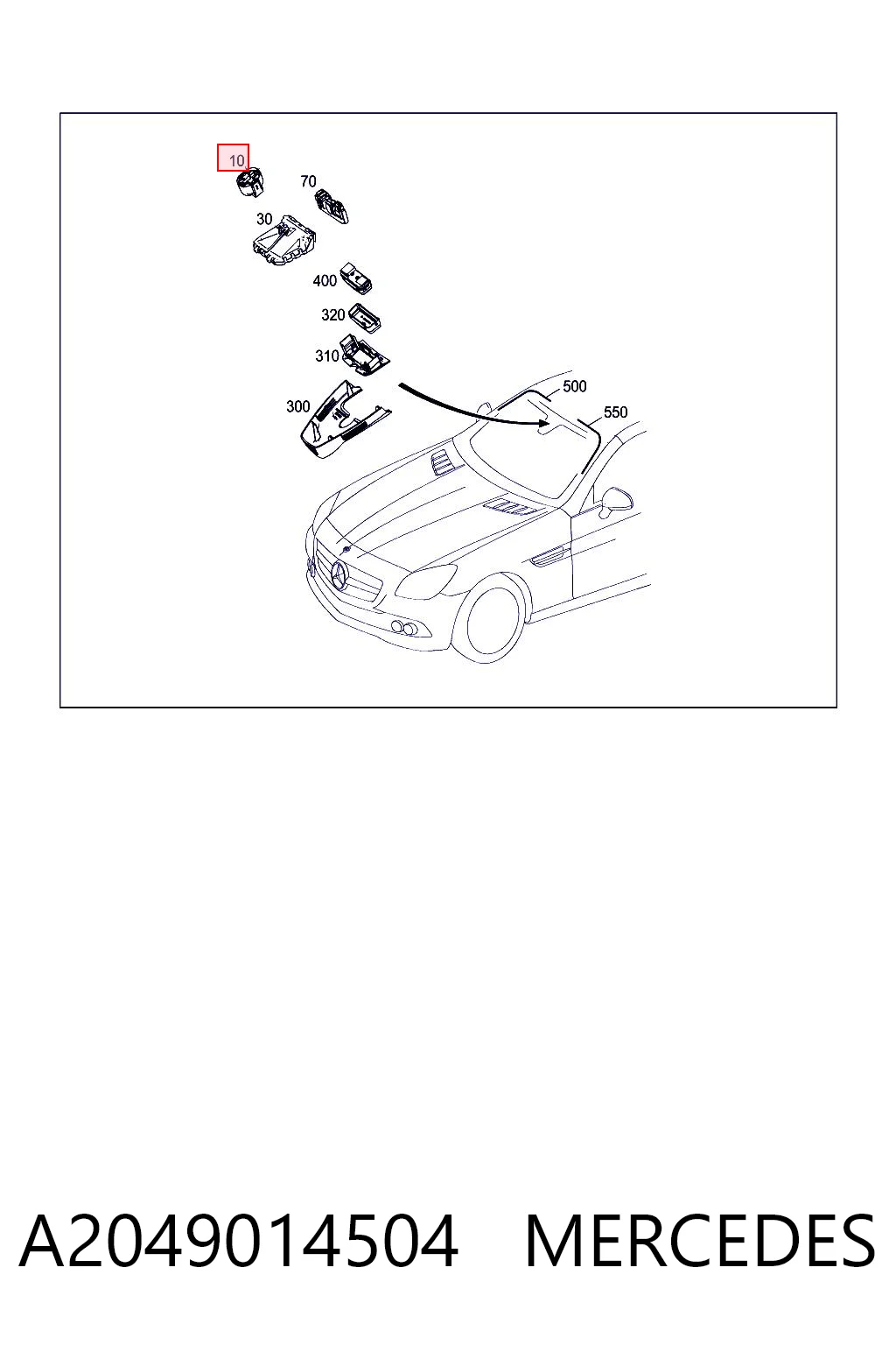 A2049014504 Mercedes Sensor de lluvia