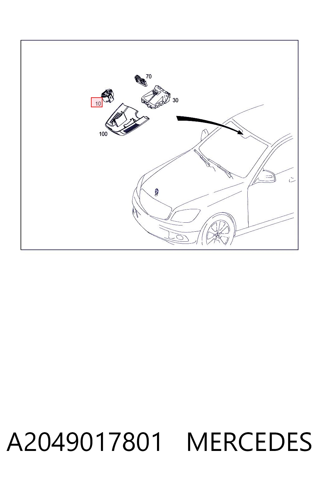 A2049017801 Mercedes Sensor de lluvia