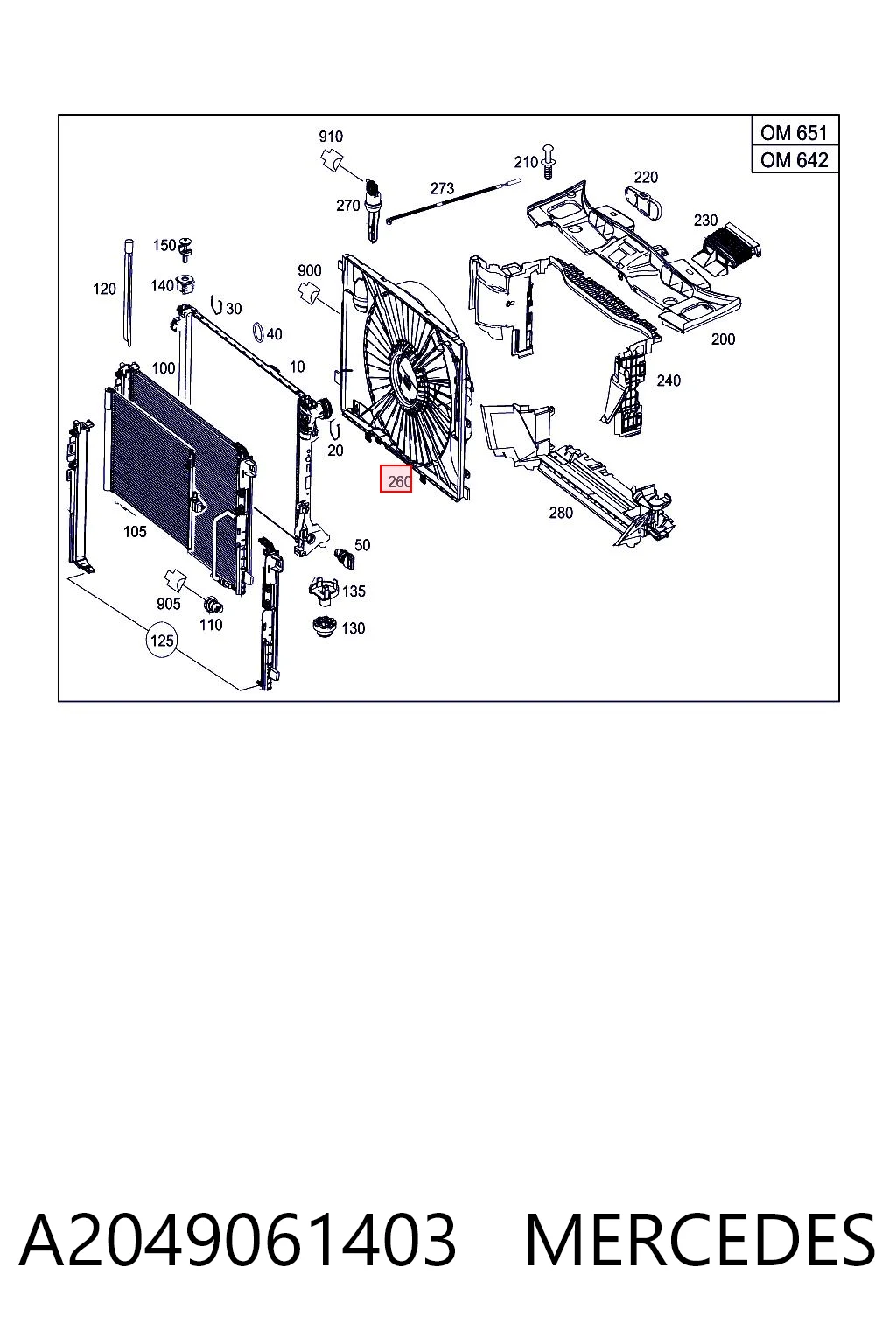 A2049061403 Mercedes Electroventilador del motor