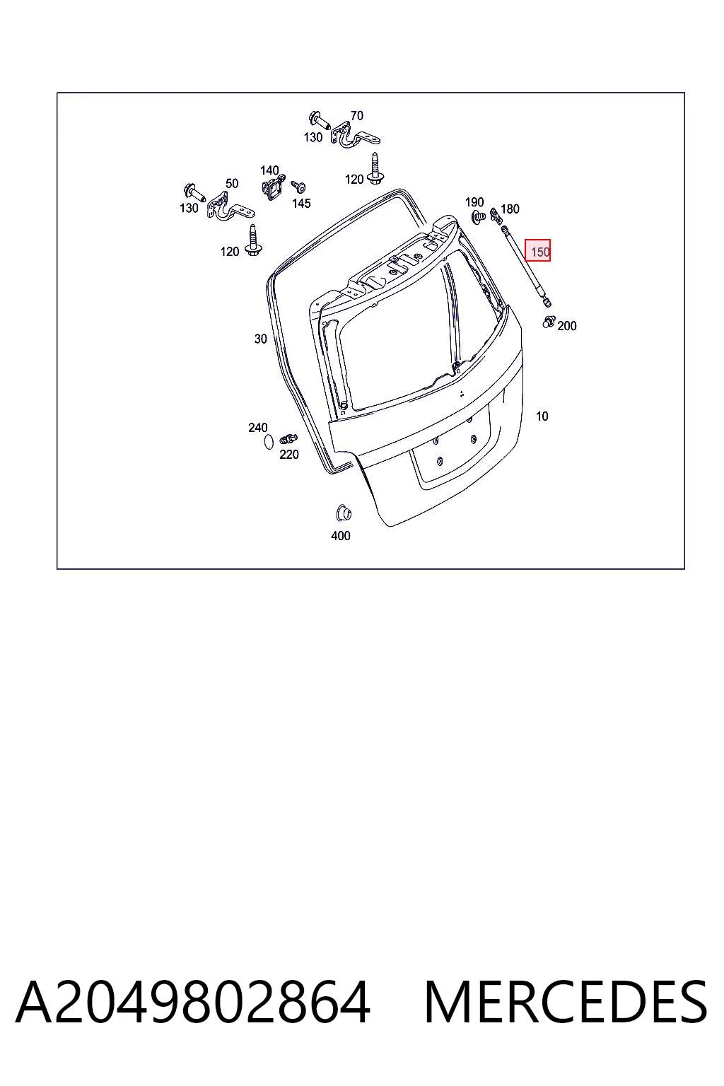 A2049802864 Mercedes Amortiguador de porton